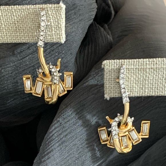 Alexis Bittar New Gold Jagged Starlight Marquis Serpentine Crystal Earrings - Picture 11 of 16